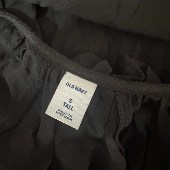 NWT Old Navy Midi Wrap Dress Solid Black Short Sleeve Sz S Tall - Picture 8 of 11